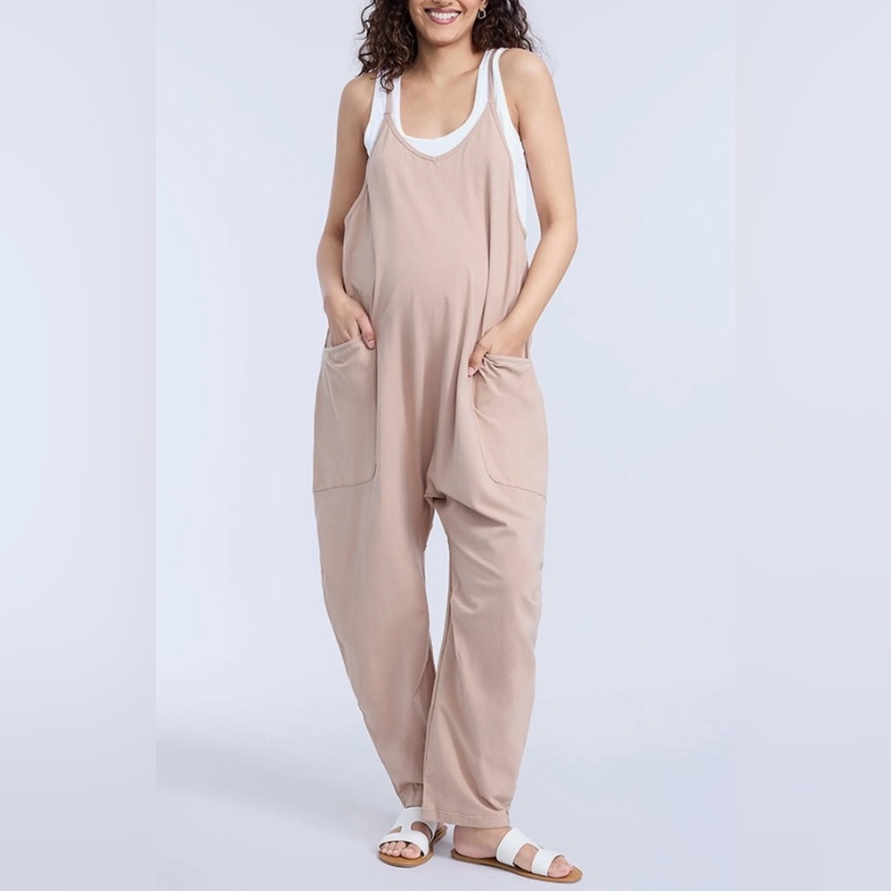 Sleeveless Relaxed Fit Maternity Jumpsuit